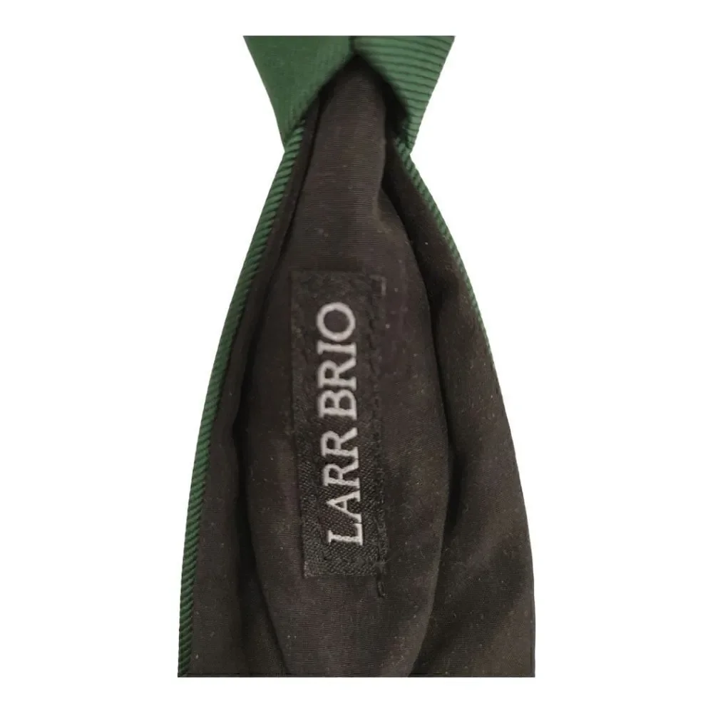 BOY'S HUNTER GREEN WINDSOR TIE & POCKET SQUARE BY LARR BRIO